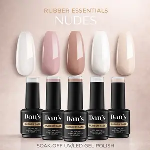 Rubber Base Gel Collection – Essentials Nudes (Clear, Rose, Coral, Milky White, Angel Peach)