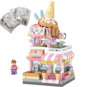 Kids Ice Cream Shop Block Set, Scene-Building Sensory Educational Toy, Vibrant Building Brick Kit for 6+ Years Old, Creative DIY Blocks for All Ages, Ideal Travel Outdoor Game, Best Christmas Birthday Gift for Craft Enthusiasts, Building Block Sets