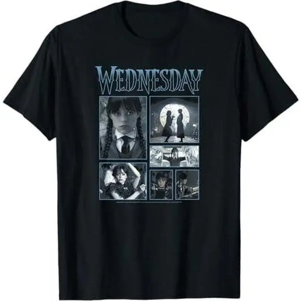 Wednesday Dancing Queen Black T-Shirt - Classic Fit, Logo & Panels, Adult