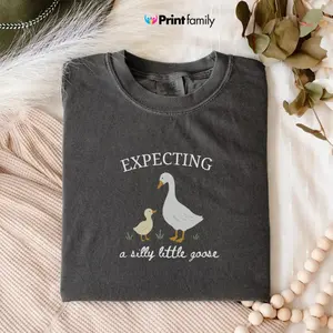 [Saleup to 75%] Comfort Colors Silly Goose Pregnancy Shirt,Pregnancy Announcement to Husband, First Time Mom Gift,Comfort Colors Pregnancy Shirt,Expecting Mom Gift - Printfamily