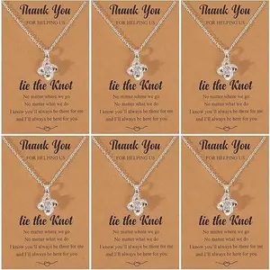September Laurel  2/3/4/6/8Pcs Bridesmaid Gifts Bridesmaid Necklace for Women Tie The Knot Necklace Wedding Gifts Bridesmaids Proposal Gift