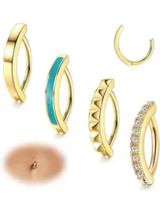 Women's Elegant Artificial Gemstone Decorated Nose Ring, Exquisite Trendy Nose Ring, Chic Body Jewelry for Party & Daily Decor
