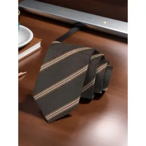 Men’s Handmade Classic Coffee-Colored Tie, Perfect for Business Events, Uniforms, Suits, Commuting, Daily Use, Back-to-School Essential Gift