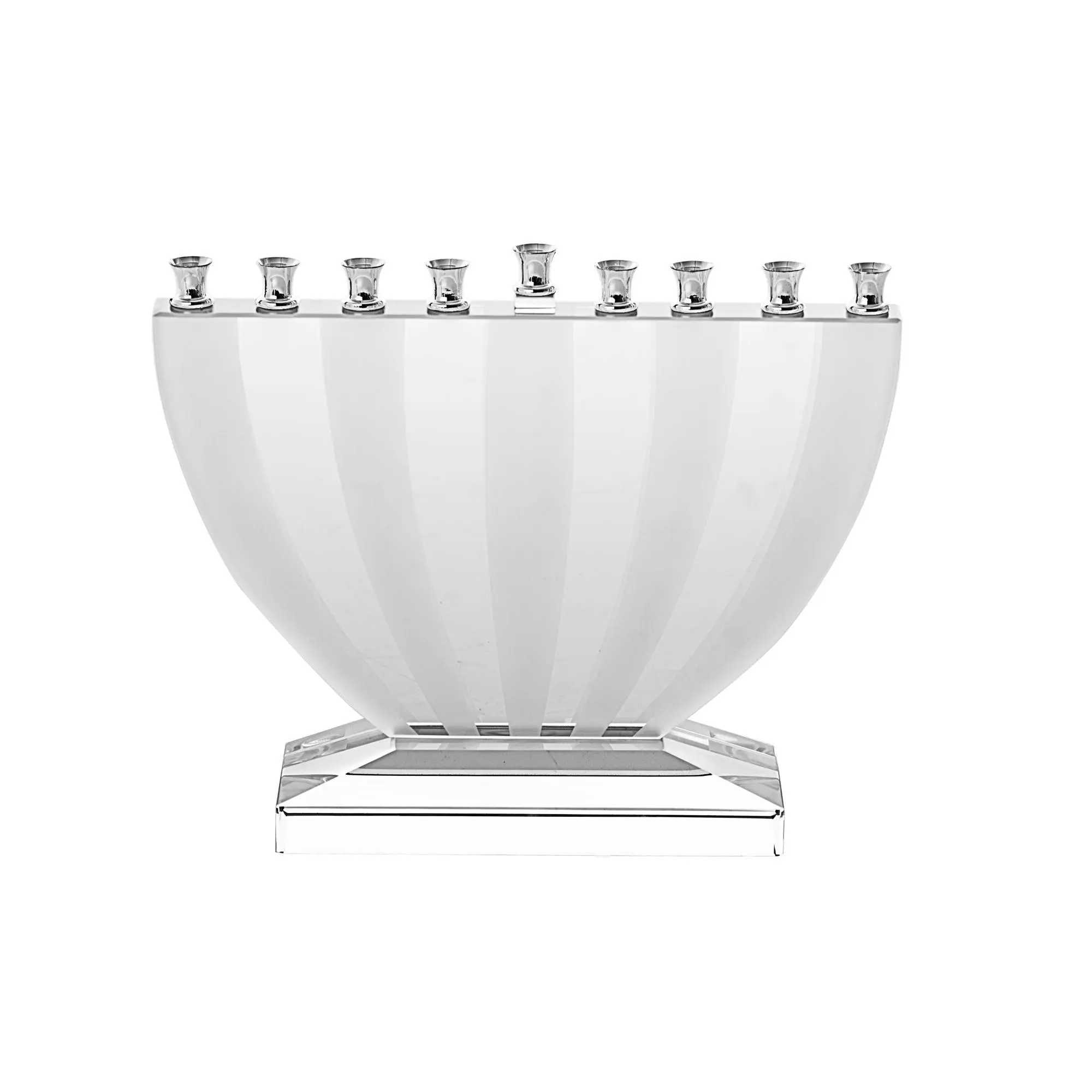 Copa Judaica Frosted Stripes Crystal Menorah