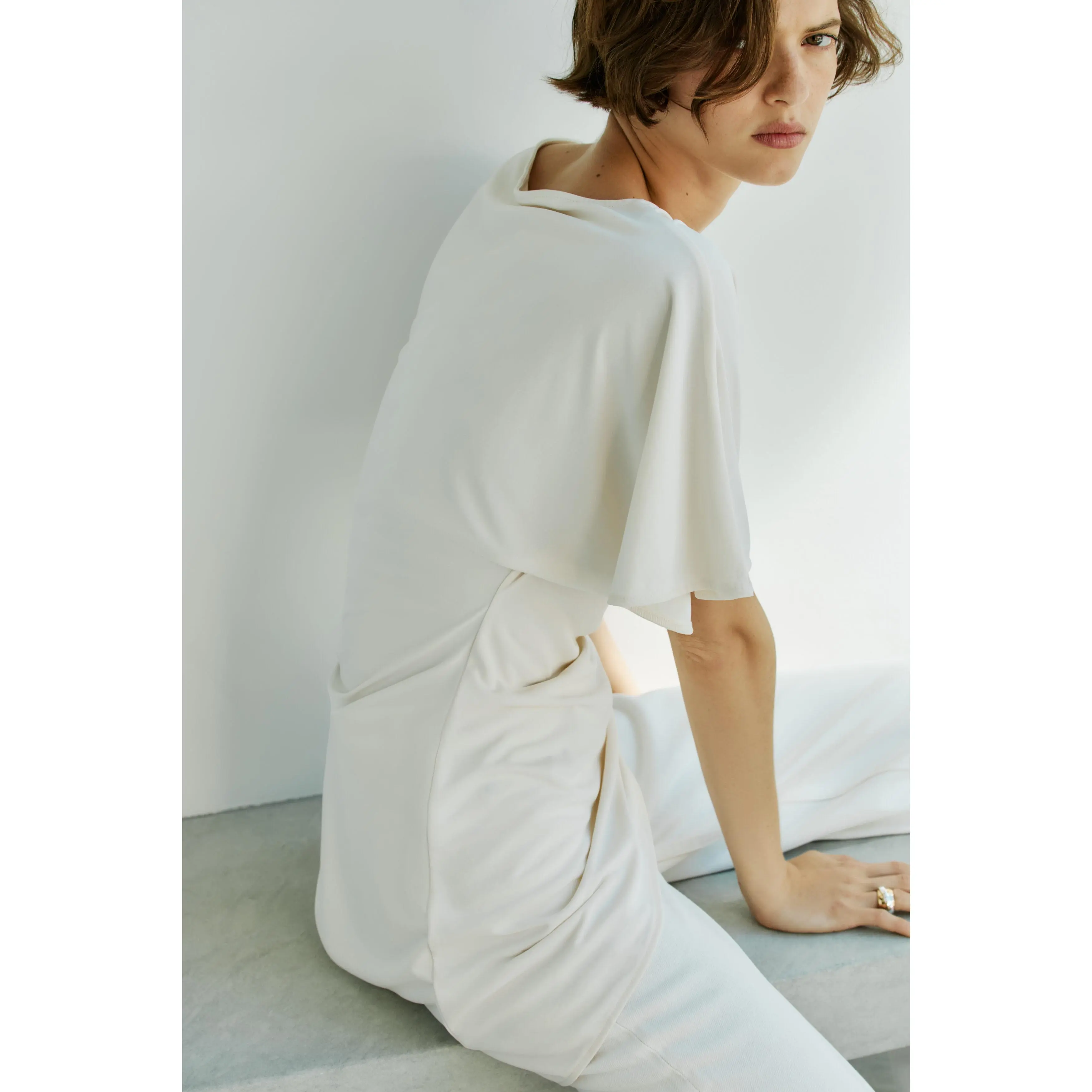 H&M Asymmetric butterfly-sleeved top