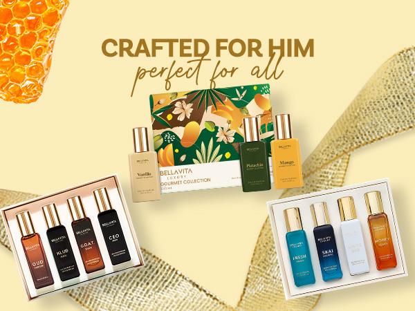 BellaVita Luxury Complete Perfume Gift Bundle | Women, Men & Unisex Eau De Parfum Minis | 3 Premium Sets, 11 Long-Lasting Fragrances | Floral, Oud & Gourmand Scents | Portable Perfume Kit