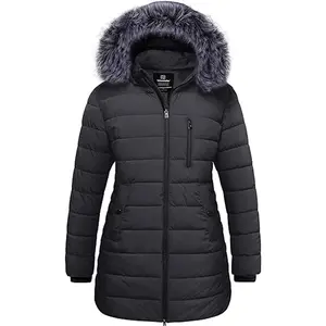 2025 NEW Women's Plus Size Winter Jacket Warm Long Puffer Coat Quilted Parka Jacket with Removable  Hood  giftideas christmasgift