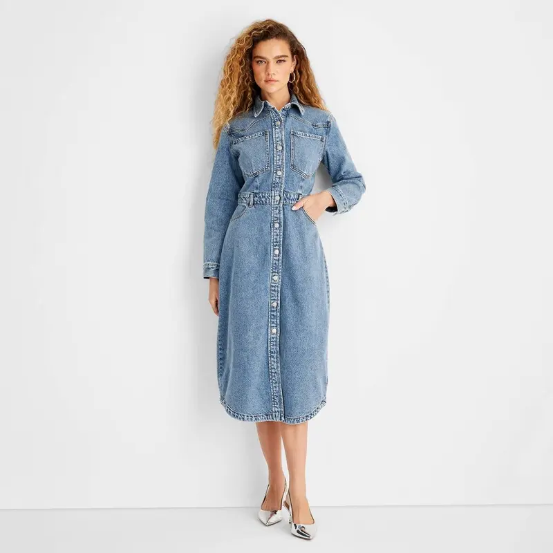 target midi denim dress - TikTok Shop