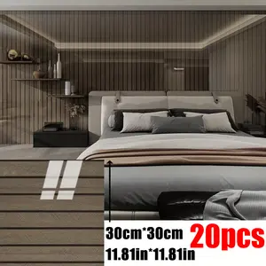 20 Waterproof Self-Adhesive Wallpaper Tiles, 30x30 Cm Removable Backing, Kitchen Bathroom Living Room TV Wall Decor, Decorative Wallpaper, DIY Home Decoration