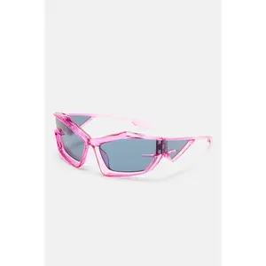 Wild One Novelty Sunglasses in Pink with Clear Lenses and Stylish Design
