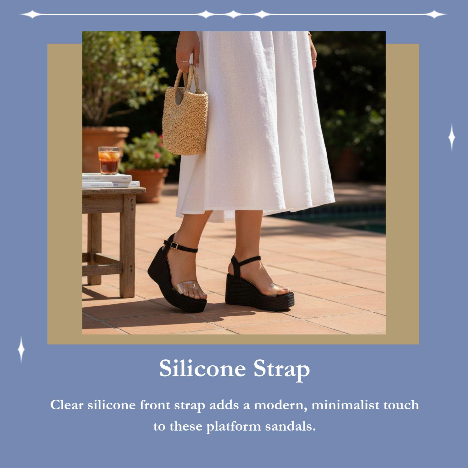 Bold Statement Black 10cm Platform Sandals with Silicone Strap Adjustable Ankle Strap Chunky Sole Non-Slip Base Handcrafted in Colombia