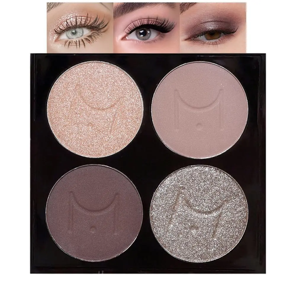 6 Color Eyeshadow Palette – Nude, Pink, Mauve, Rose Gold, Coffee & Black | Shimmer & Matte Travel Makeup