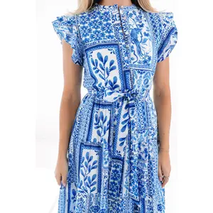 The Capri Ruffle Button Up Midi Dress
