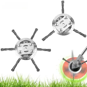 [Buy 1 Get 1]Universal Steel Wire Trimmer Head Replacement-Heavy-Duty Weed Brush Cutter Attachment for Electric & Cordless String Trimmers,Fits 5mm Shaft,ldeal for Grass,Moss & Rust Removal.