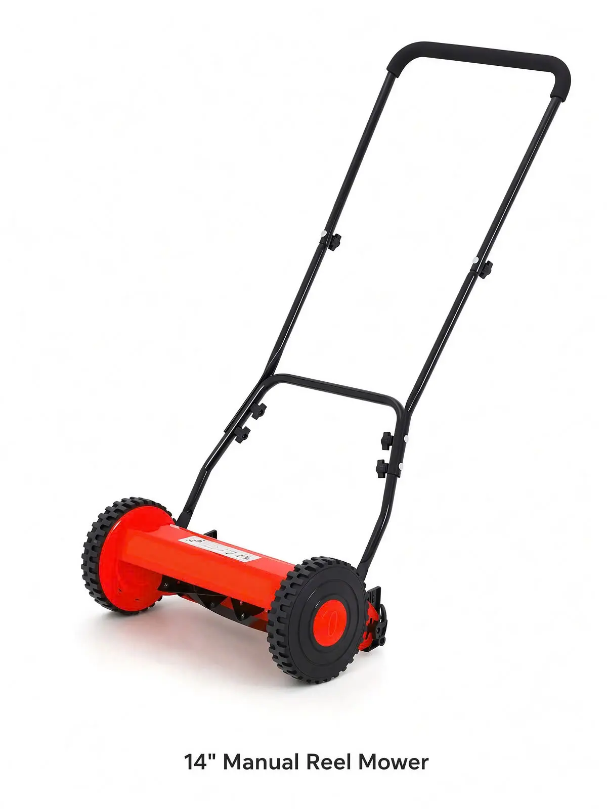 14-Inch Manual Reel Lawn Mower 5-Blade Push Mower Adjustable Cutting Height 0.4-4 in Lightweight Quiet Eco Friendly for Small Yards