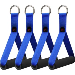 2 Pair Resistance Band Handles Grips Fitness Strap Wide Design Heavy Duty  Handles with Solid ABS Cores, Heavy Gauge Welded D-Rings (4- Set)