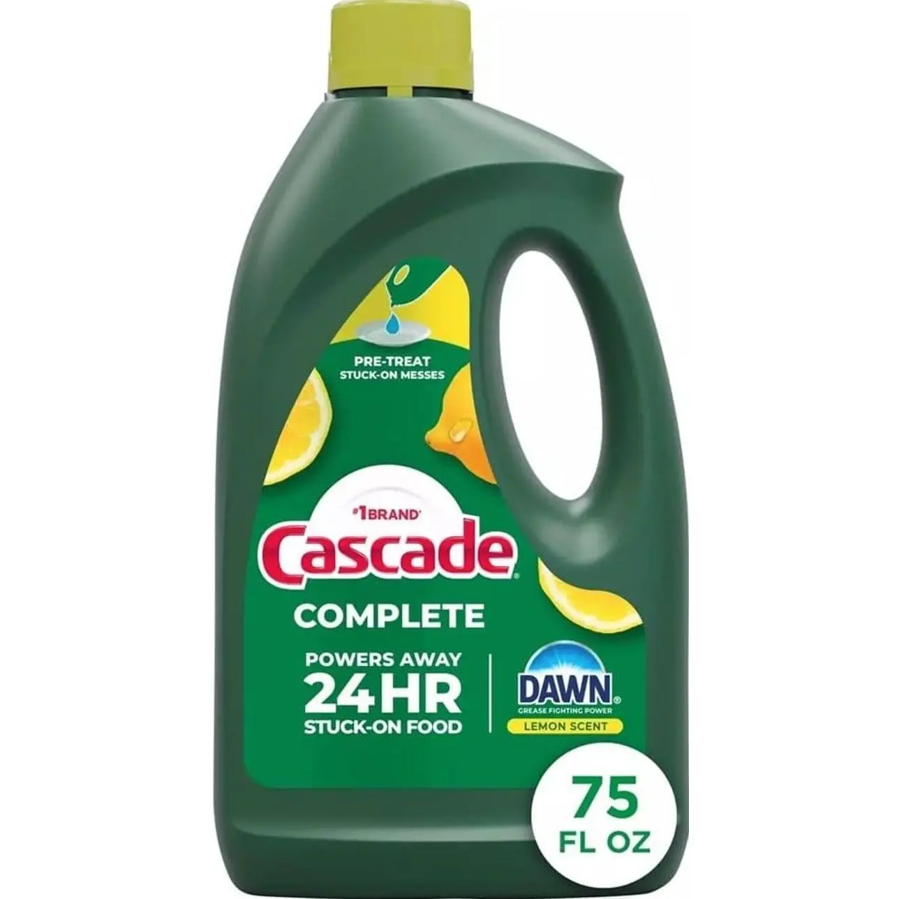 Cascade Complete Dishwasher Detergent Liquid Gel, Dish Detergent, Dishwasher Soap, Citrus, 75oz