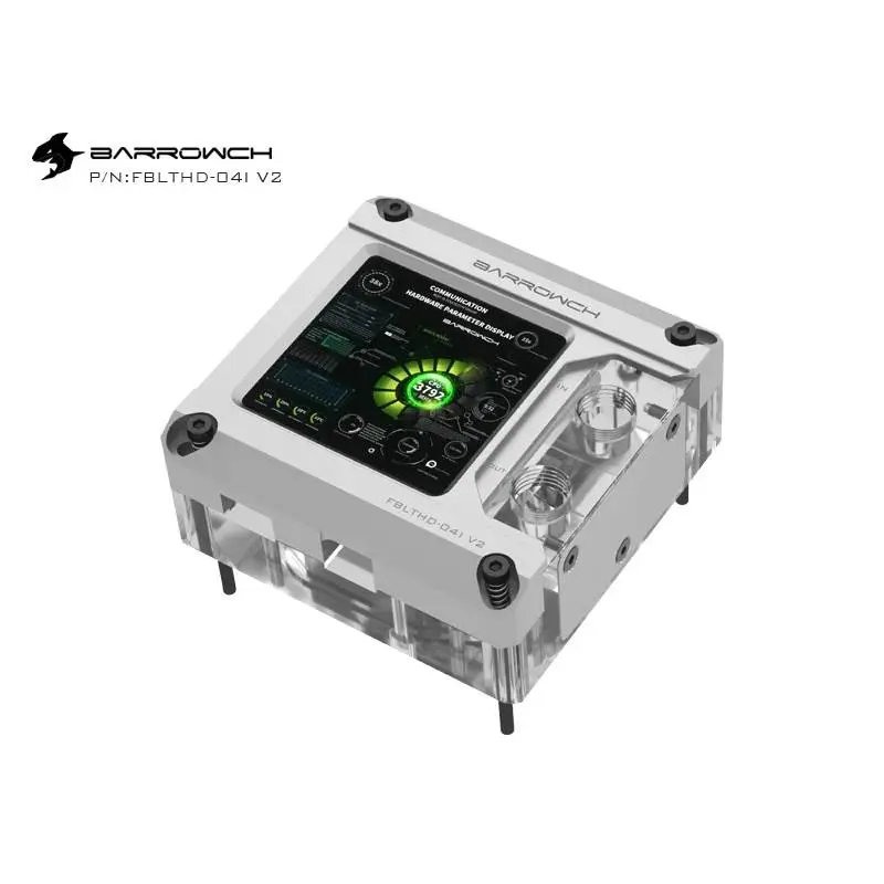 Barrowch HDMI LCD Display CPU Waterblock With LRC 2.0 RGB Intel LGA1200 / 1700 - Silver