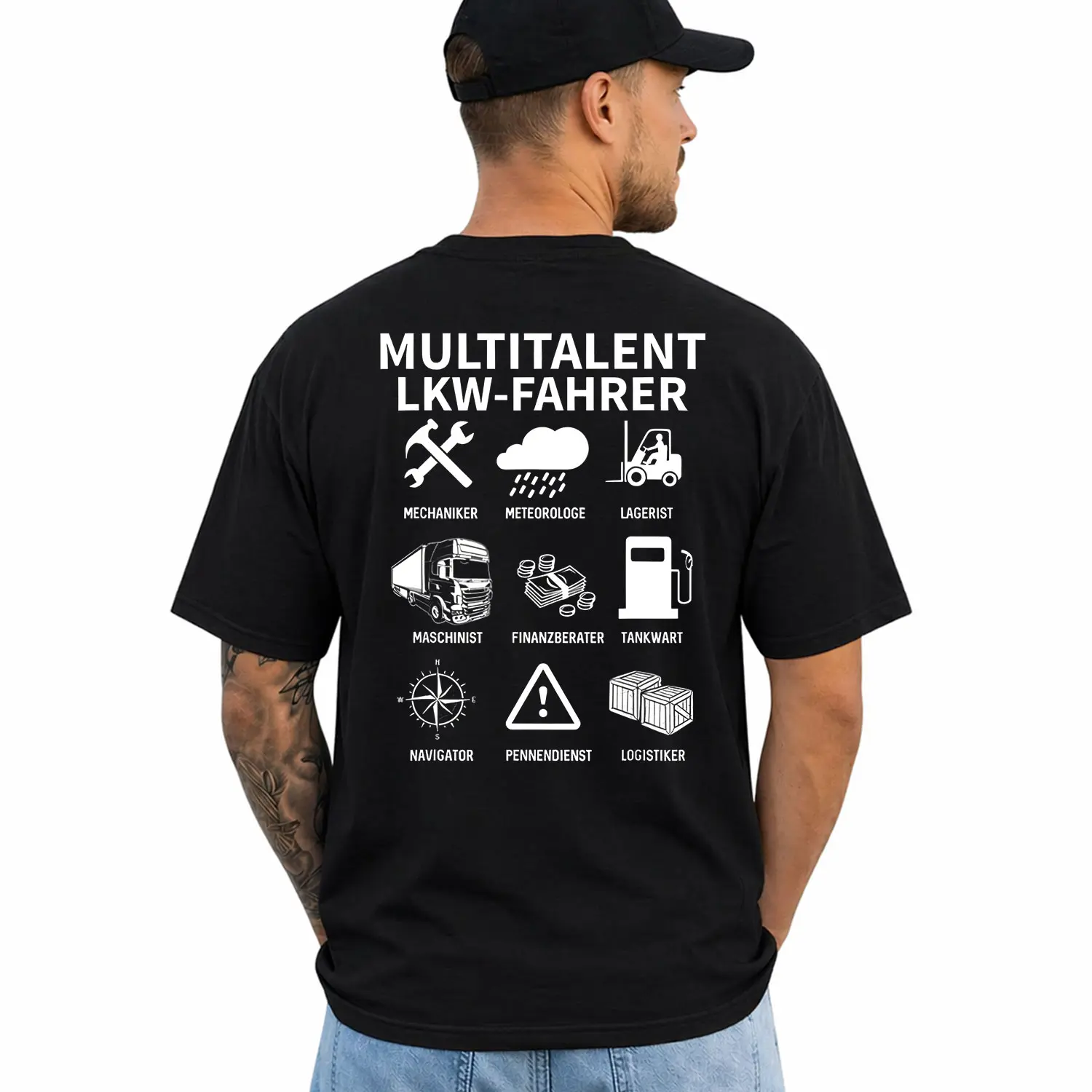 Multitalented Truck Driver Shirt, Funny Trucker Tee, CDL Driver Gift, Logistics Worker Shirt, Back Print T-Shirt, Short Sleeve Printed Graphic Shirt, Daily Casual Cotton Womenswear