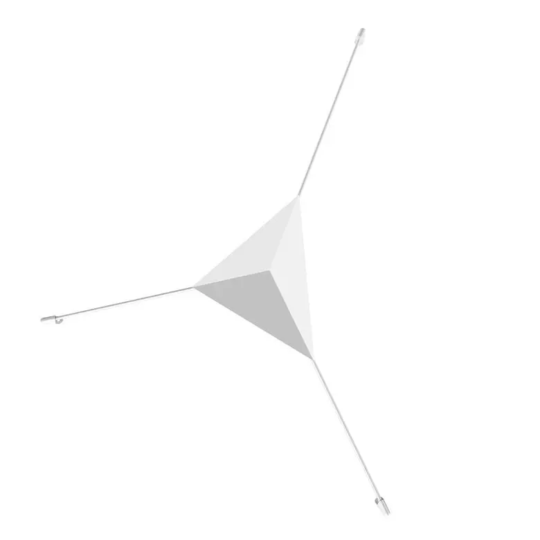 Abstract LED Surface Mount Light Fixture - Large Prism Reflector with Indirect Ambient Illumination