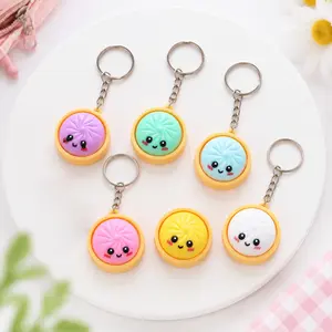 6-piece colorful mini dumpling pendant keychain set, fun backpack charms, bouncy and durable texture, cute backpack accessory pendants, fashion gift suitable for students and friends, stylish and cute keychains