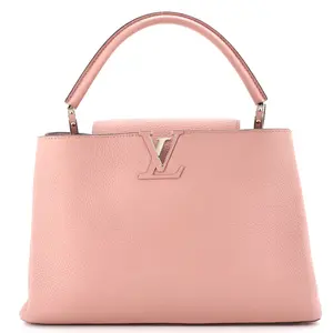 Pre-owned Louis Vuitton Leather Top Handle Bags Capucines Bag MM by Rebag