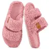 EverFoams Women's Fuzzy Open-Toe Slippers – Stylish Classic Slides with Soft Memory Foam, Non-Slip Rubber Sole, Perfect Cozy Footwear ,Girl Fur Flipflop Walking Shoes Fluffy Modern Sleeper Slip On Clog, Gifts for Mom