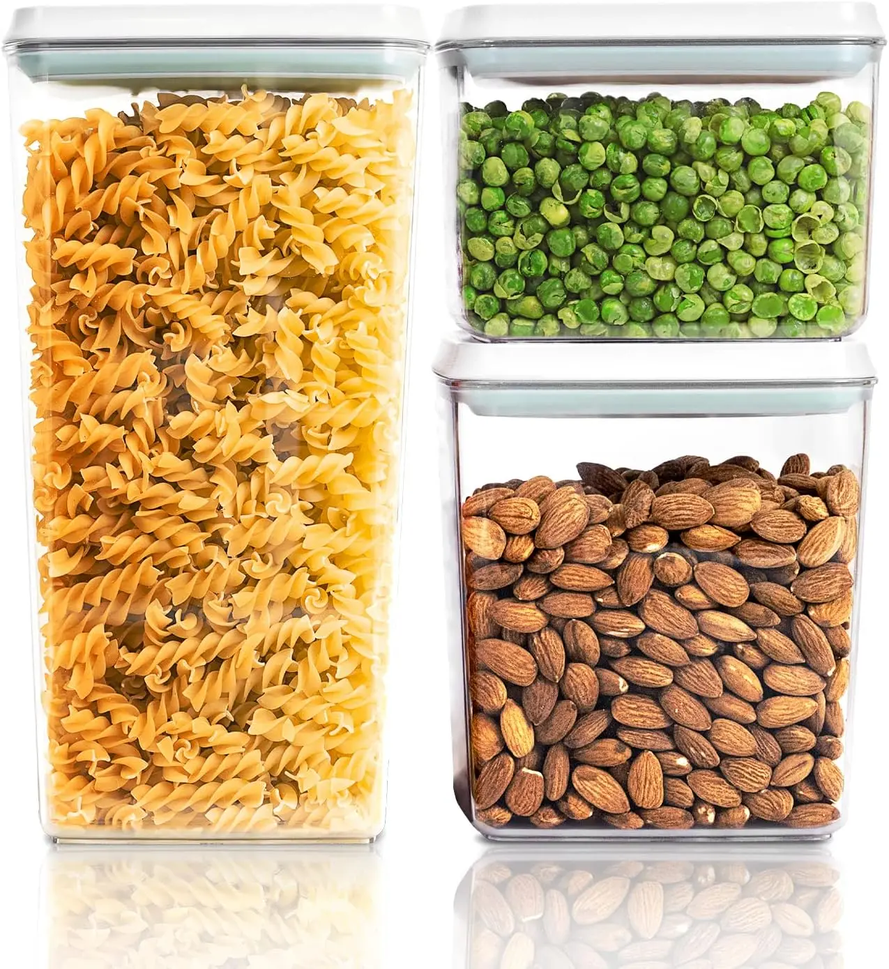 $24. 99 Good Grips 3-PCS set 2 Small Square Short POP Container Set, Grey Airtight Kitchen