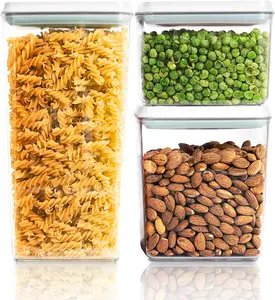 $24. 99 Good Grips 3-PCS set 2 Small Square Short POP Container Set, Grey Airtight Kitchen