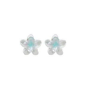 Emi Jay Baby Super Bloom Mini Flower Hair Claw Clip Set in Aqua Pearl