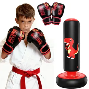QP0   Inflatable Punching Bag, 48 Inch Stable Inflatable Boxing Bag for 3-6 Kids,Dinosaur Toy & Gifts for Boys and Girls, Kids Boxing Set for Practicing Karate, Taekwondo