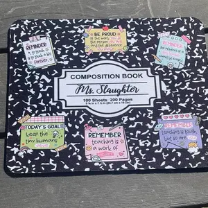 Personalized Teacher Name Composition Mouse Pad | Custom Notebook Style Desk Mat | Teacher Gift Idea