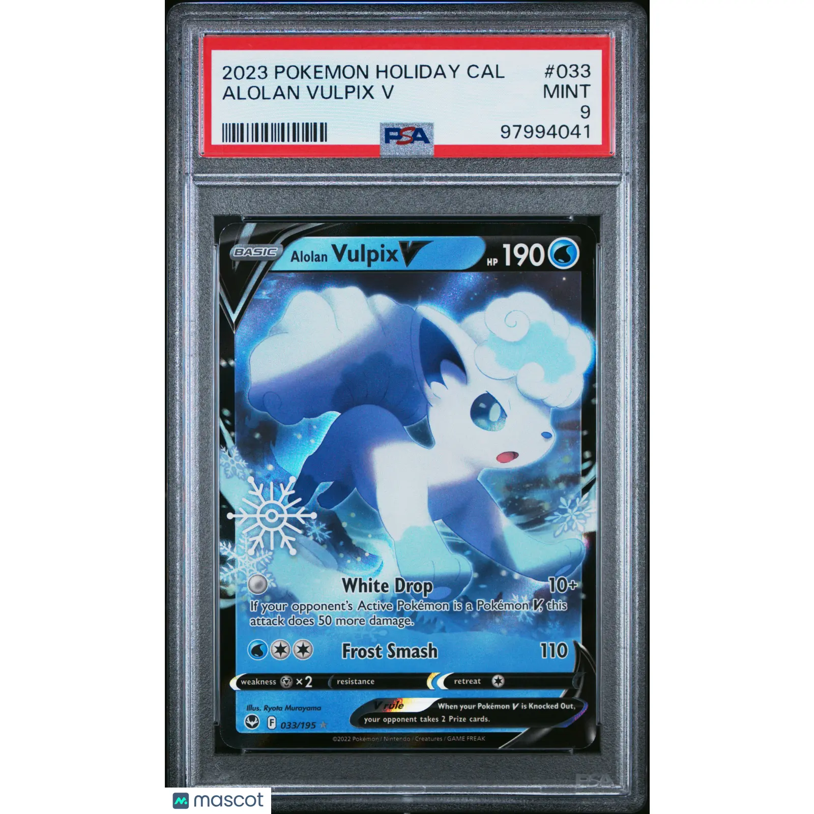 2023 POKEMON HOLIDAY CALENDAR #033 ALOLAN VULPIX V PSA 9
