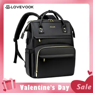 【Valentine's Day Gift】LOVEVOOK Vegan Leather Laptop Backpack with USB Port for Women -Spring Glow Up College, Business, Work, Teacher, Travel, School Backpack,TikTokShopJumpstartSale