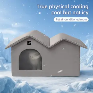 Summer Cool Pet House, Cooling Air Conditioning Cat Dog Hut, Ice Pet Shelter, Outdoor Oxford Waterproof Pet Bed, Washable Cat Dog House