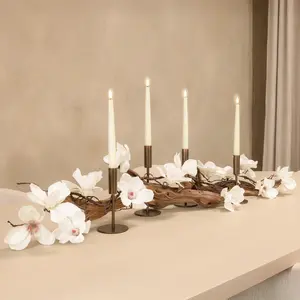 Driftwood Centerpiece with Candle Holders and Taper Candles - Elegant Floral Design for Home Decor - Housewarming GIft - Gift For Her