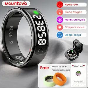 P4 Smart Ring with LED Screen--Health, Fitness & Period Tracker, Camera Control. Gift for Men & Women, Black/Rose Gold/Silver Wearable Tech Gadgets Remote,  Fitness health monitor
