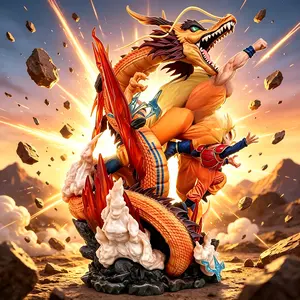 DBZ dragon wishing battle scene statue energy style character model display, party opinion and gift collection Goko Action Figure with Gift Box for Birthday Gifts