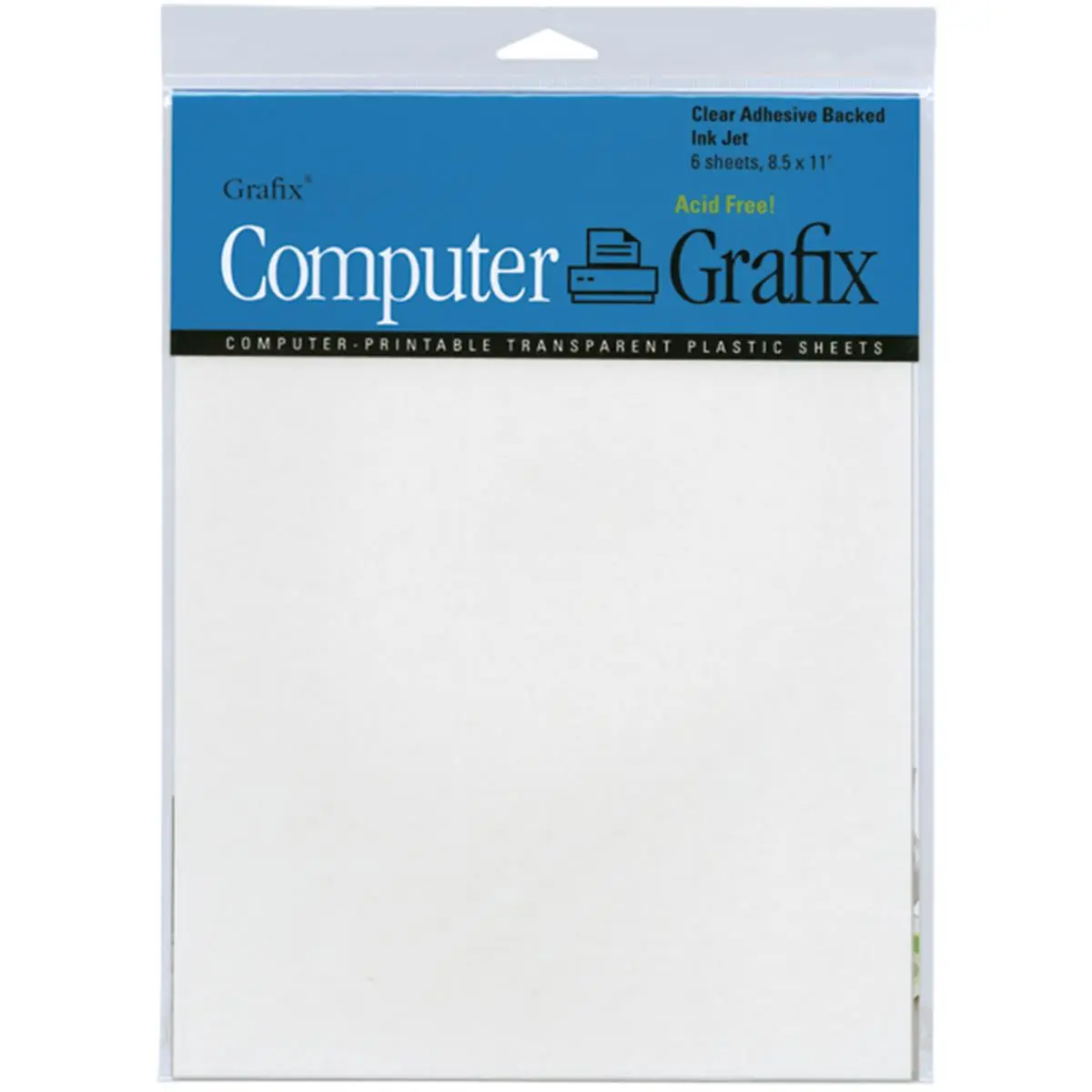 Grafix Ink Jet Self-Adhesive Film - 8.5x11 in Transparent Adhesive Paper, Easy to Adhere, Seamless Layering, Custom Graphics Paper, Ink Jet Printer Compatible, 6 Sheets Office Stationery for Photo Frames, Ink Jet Printers