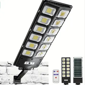 3200W Solar Street Lights Outdoor | 6500K Dusk-to-Dawn LED Lamp with Motion Sensor | Commercial Parking Lot/Basketball Court Lighting | Waterproof Security Flood Light