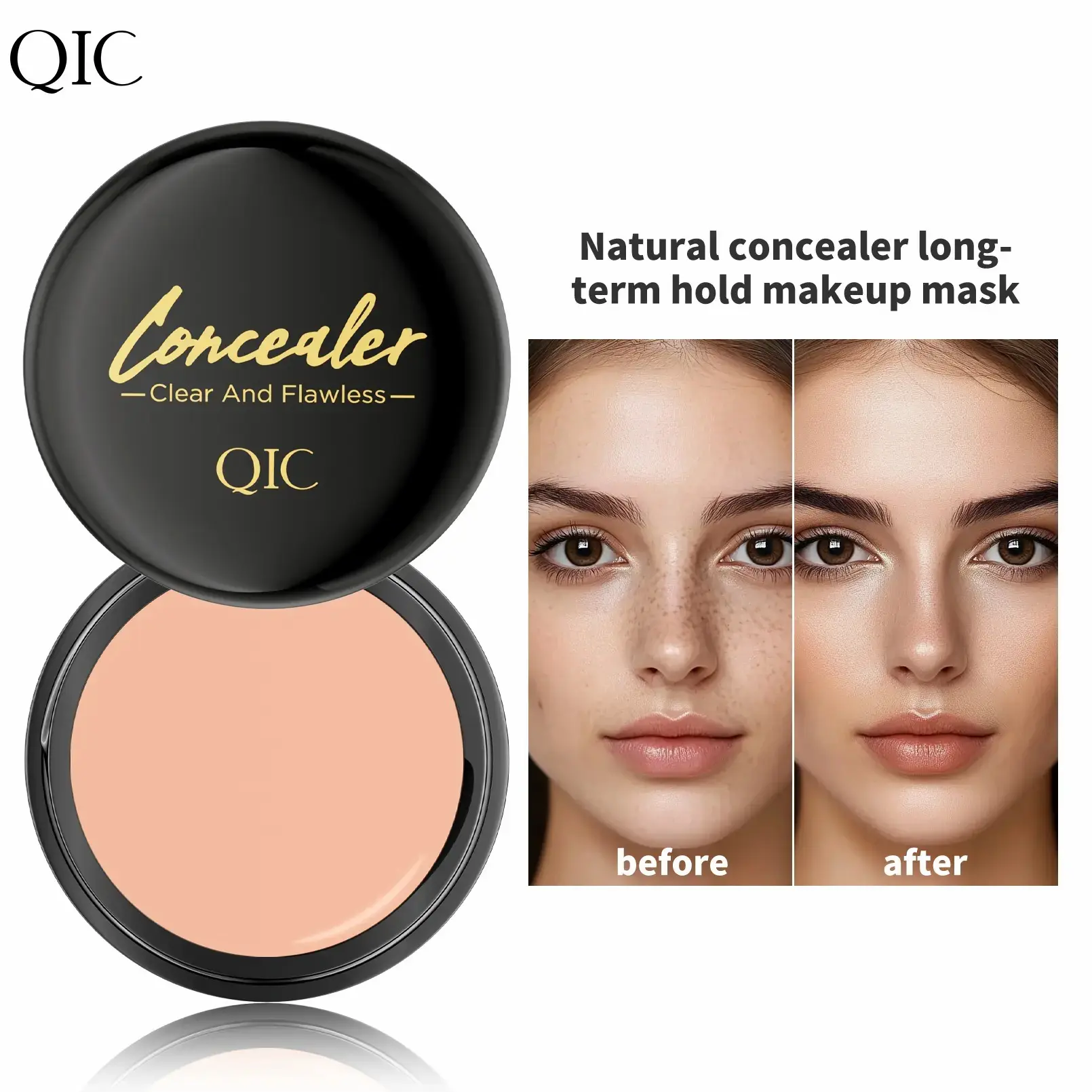 Long Wear Color-Correcting Concealer Balm, Waterproof Sweat-Proof Hydrating Matte Makeup, Covers Tattoos, Acne and Blemishes, Flawless Coverage for All Skin Types
