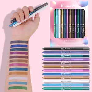 Long Lasting Eyeliner Pen (12pcs/set), 2 in 1Matte Shimmer Eyeshadow & Eyeliner Pen, EasyTo Apply for Eye Makeup, Great for Professional &Beginners Lipliner Cosmetic