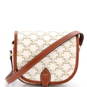 Pre-owned Celine material Messenger Bags Folco Bag Triomphe Coated Canvas Medium by Rebag