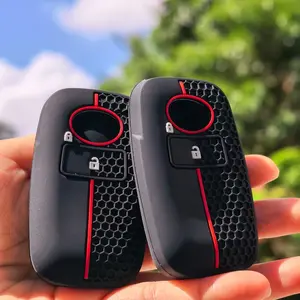 Silicone Car Remote Key Case Remote Flip Key FOB Shell for Toyota RAIZE for Daihatsu Rocky 2 Buttons Fob Key Chain Accessories