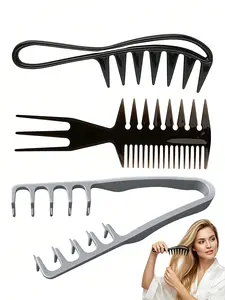 3pcs Texture Comb Set, Textured Styling Comb for Men, Ideal for Fluffy Hairstyles, Travel-Friendly Styling Tools, Essential Hair Care Accessories, Haircare