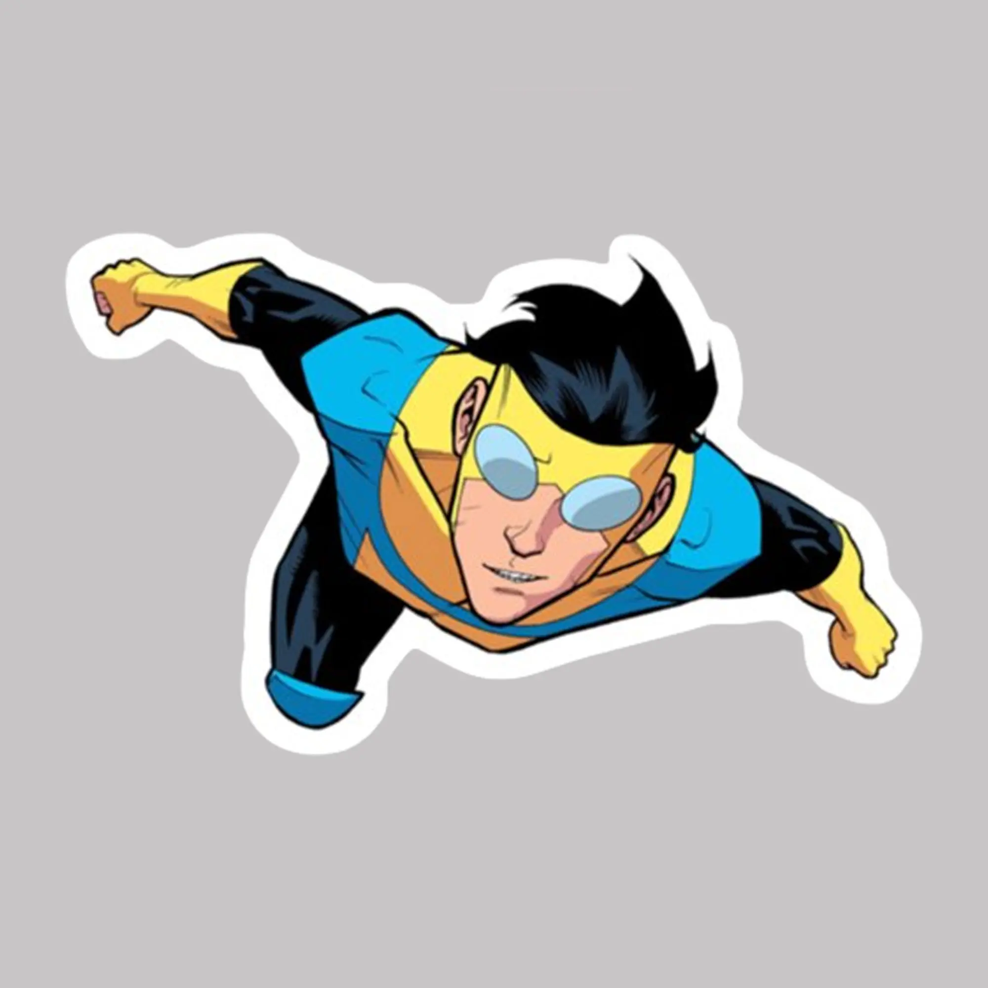 Flying Invincible Comic Vinyl Sticker, Superhero Laptop Decal, Waterproof Sticker for Laptop Bottle Skateboard Decor
