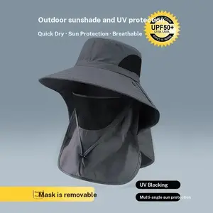 Unisex Summer Sun Hat, Sunscreen Hat, Breathable Fisherman Cap, Wide Brim, Adjustable, UV Protection, 6 Colors, Ideal for Fishing, Camping, Outdoor Activities