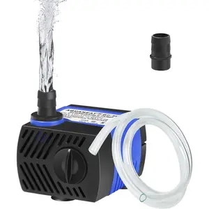 Small Fountain Pump, 80 GPH Mini Submersible Water Pump with 3.3 ft Tubing, for Aquarium Fish Tank, Pet Water Fountain, Hydroponics, Pond Waterfall Filter Pump
