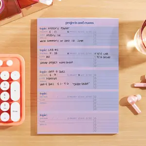 Weekly Projects and Exams Notepad