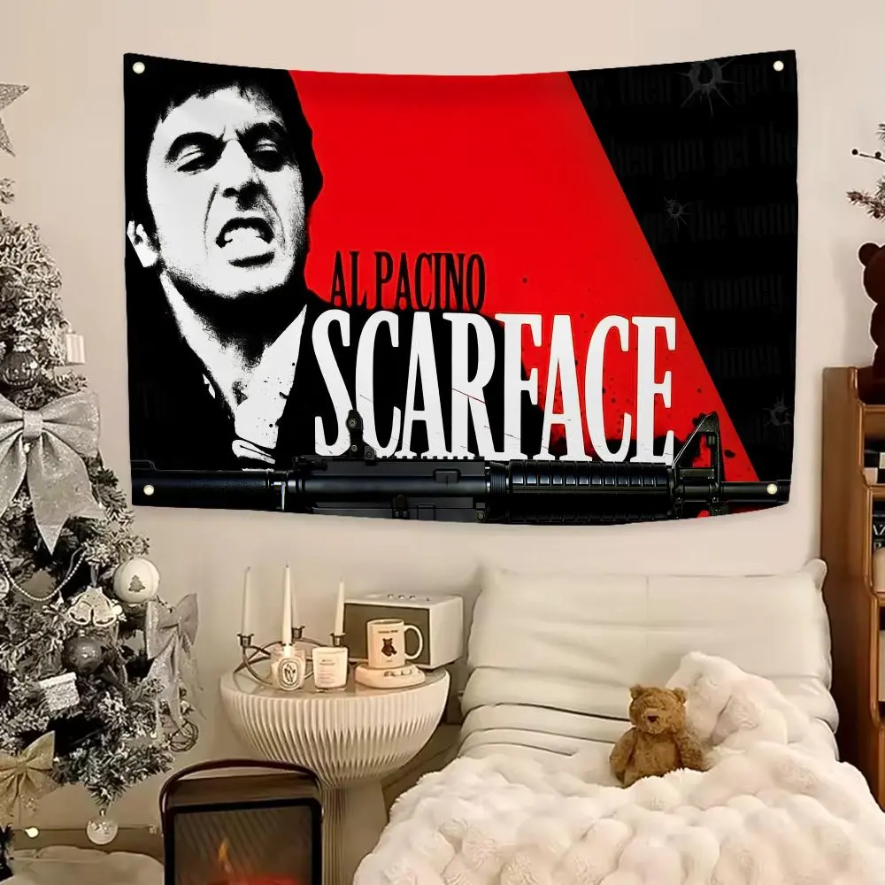 Classics Scarface 1983 Flags Flag - Ultra Soft Skin-Friendly Machine Washable Fade Resistant Banner |   HD Print Lightweight Durable Outdoor Indoor Garden Flag Tapestry Wall Hanging